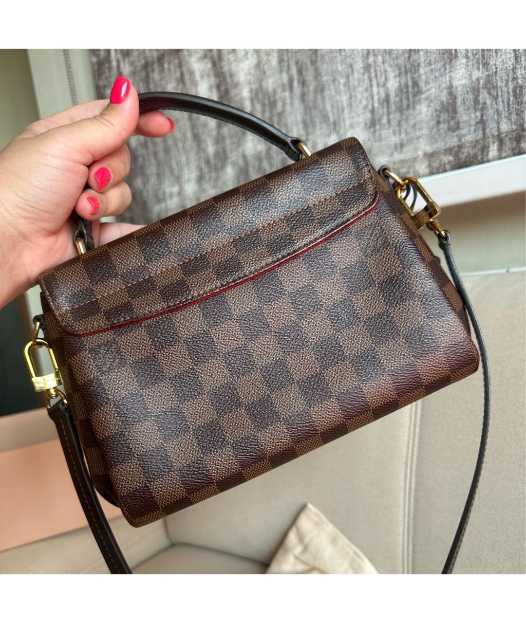 LOUIS VUITTON Коричневая кожаная сумка через плечо, фото 3