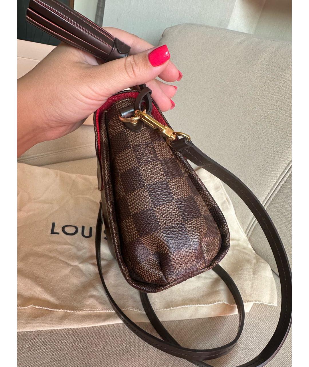 LOUIS VUITTON Коричневая кожаная сумка через плечо, фото 6