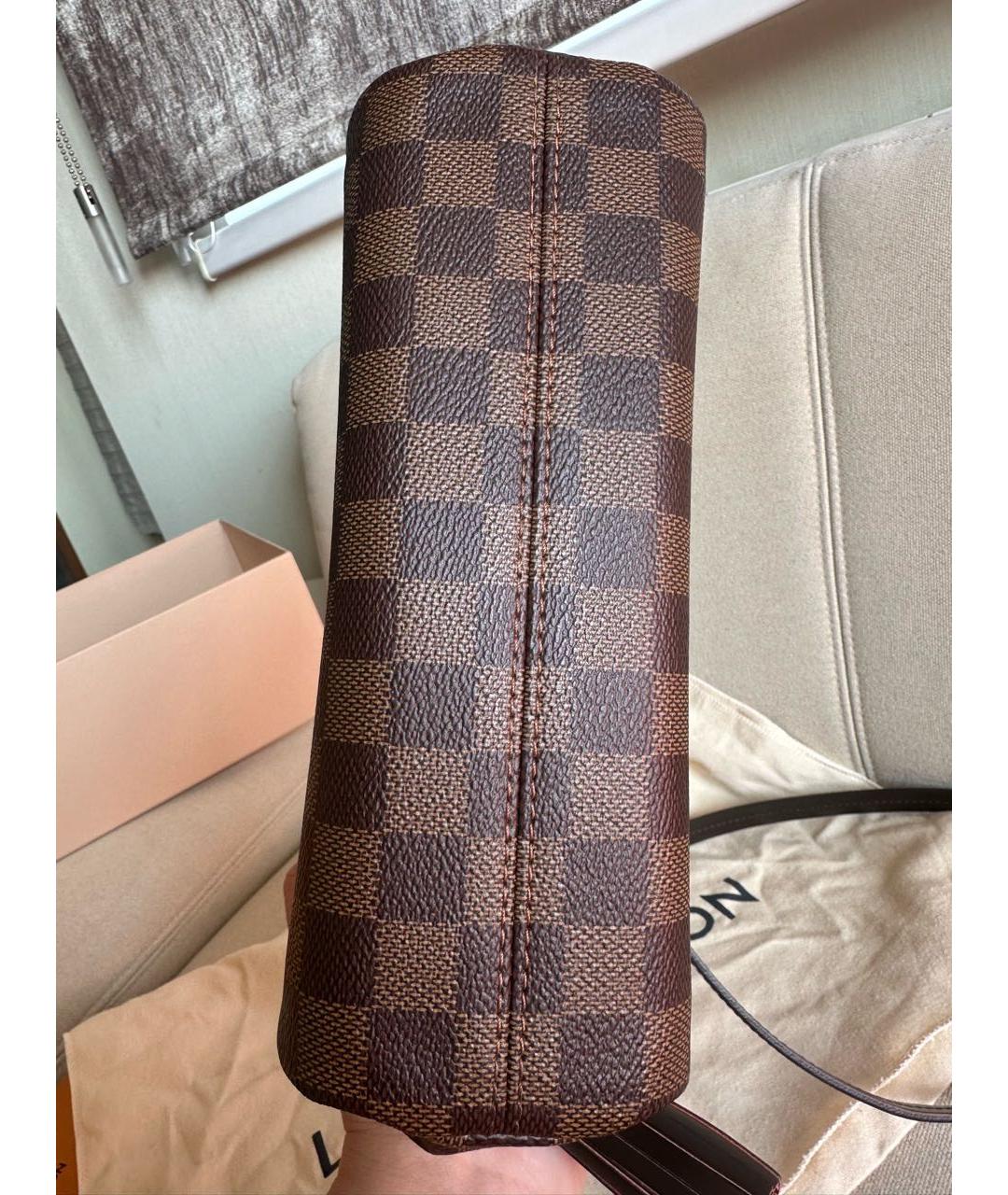 LOUIS VUITTON Коричневая кожаная сумка через плечо, фото 4