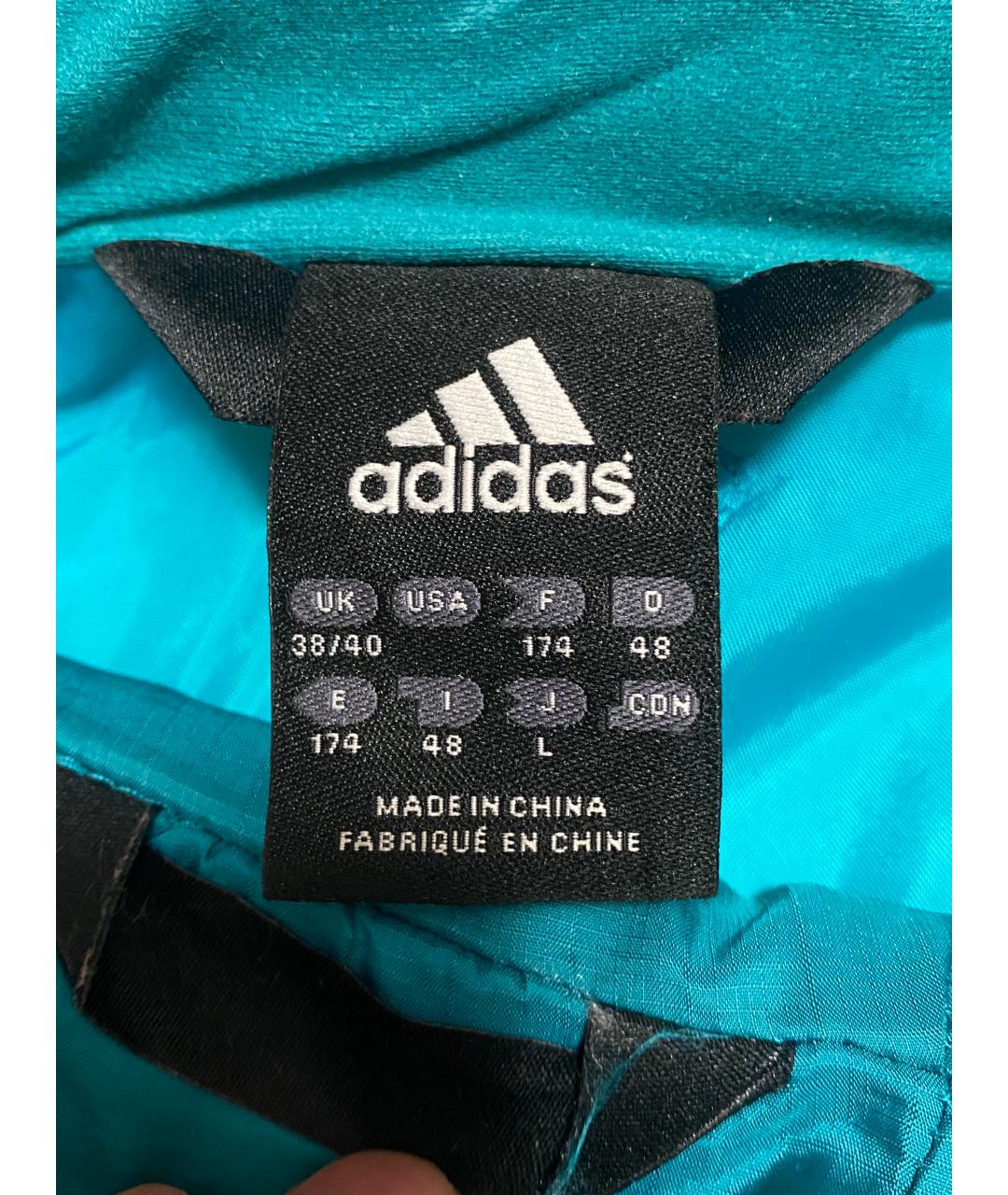 ADIDAS Бирюзовая полиэстеровая куртка, фото 7