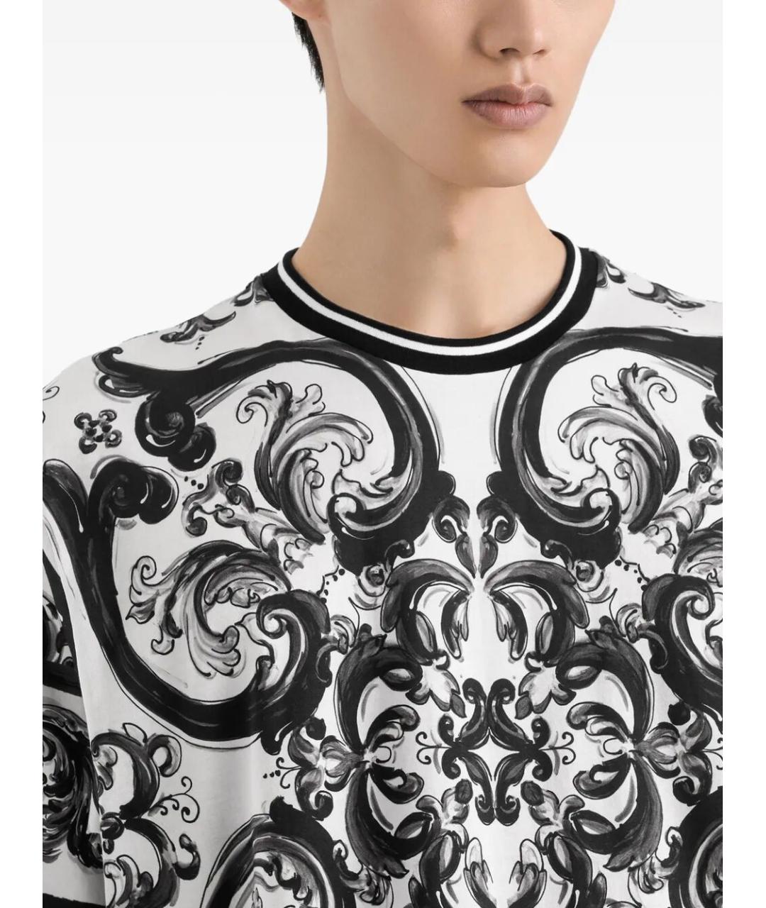 DOLCE&GABBANA Черная хлопковая футболка, фото 5