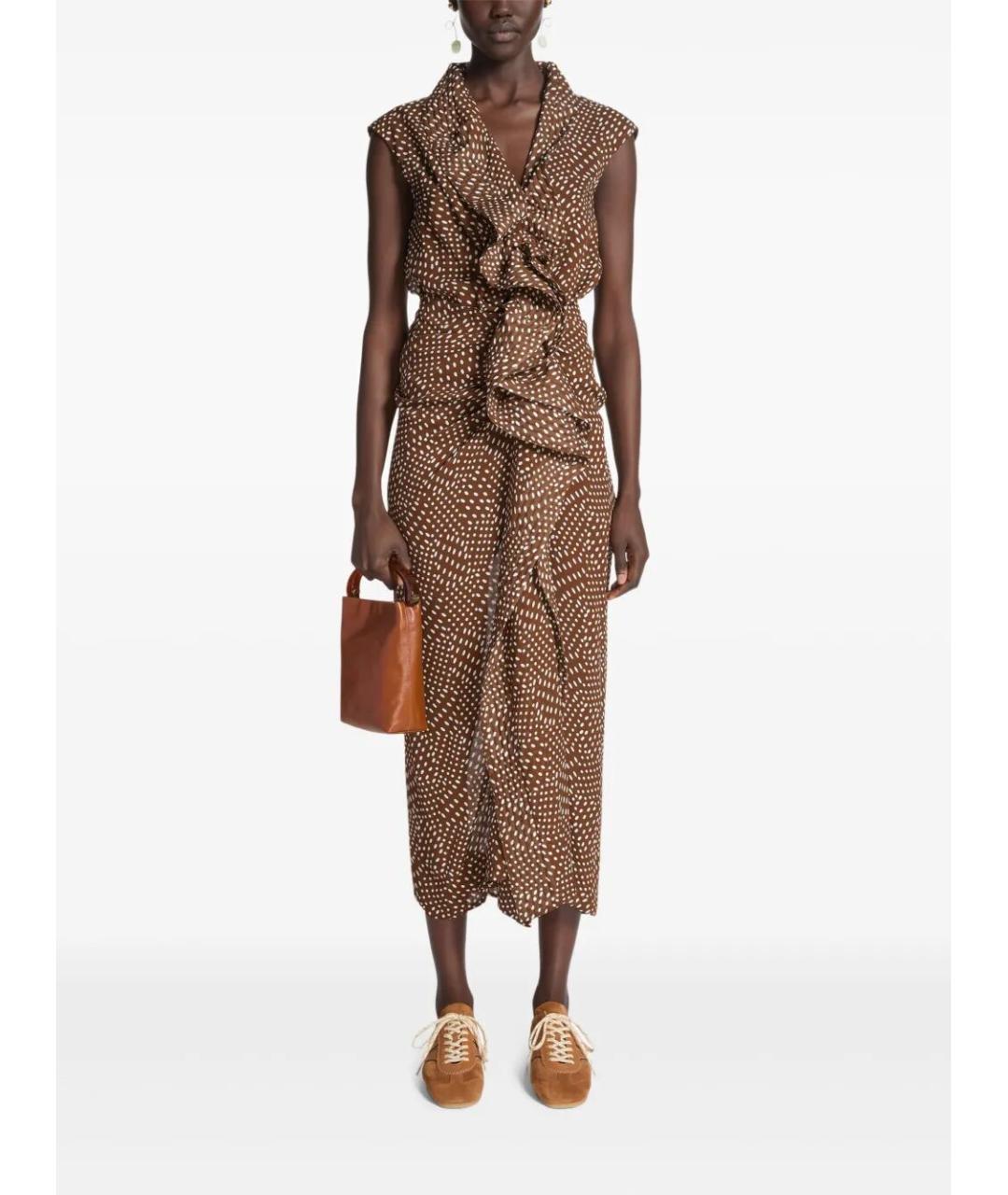 DRIES VAN NOTEN Коричневые замшевые кроссовки, фото 4