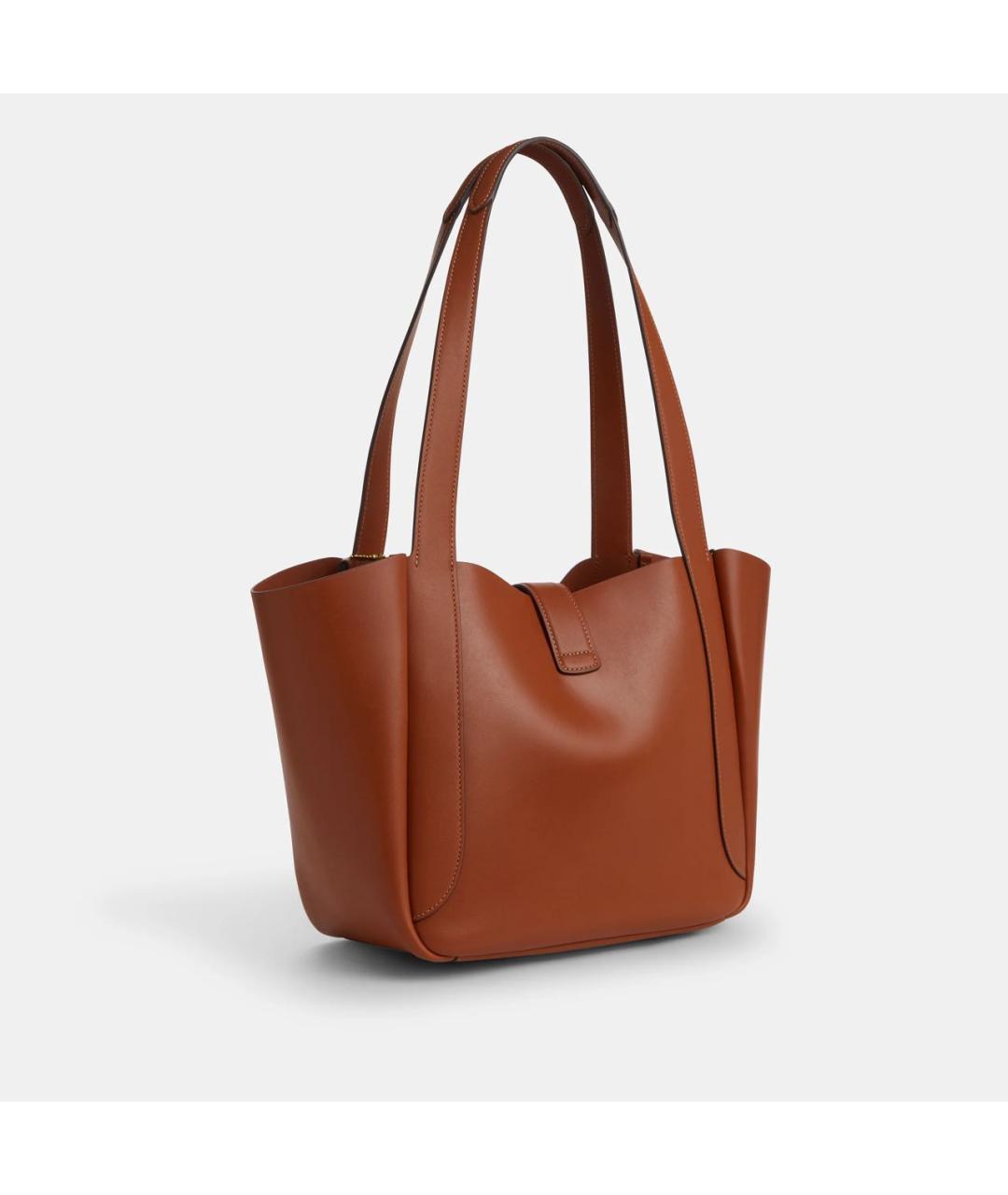 COACH Оранжевая кожаная сумка тоут, фото 2