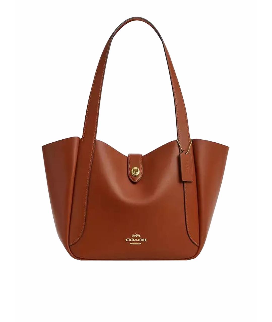 COACH Оранжевая кожаная сумка тоут, фото 1