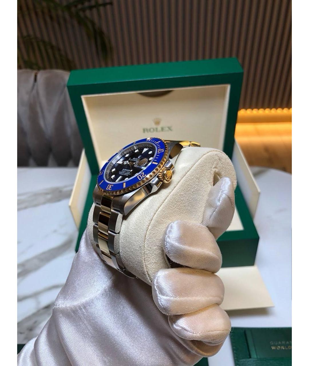 ROLEX Темно-синие часы из желтого золота, фото 2