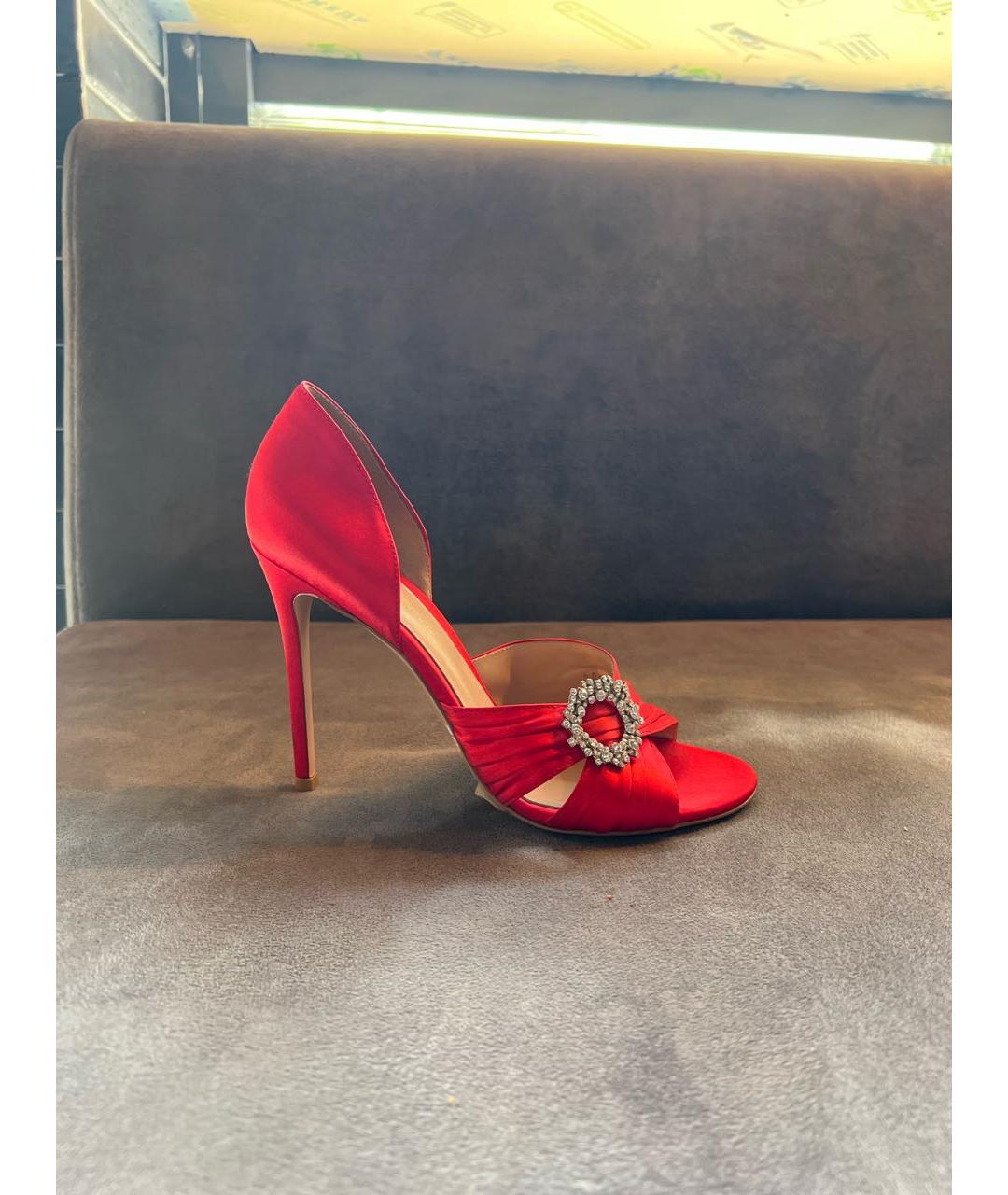 GIANVITO ROSSI Красные текстильные туфли, фото 5