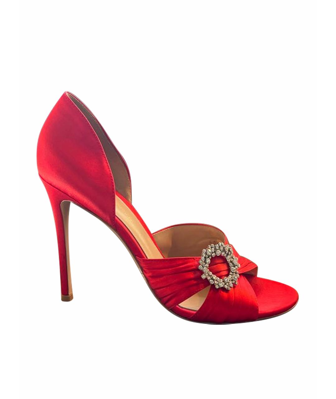 GIANVITO ROSSI Красные текстильные туфли, фото 1