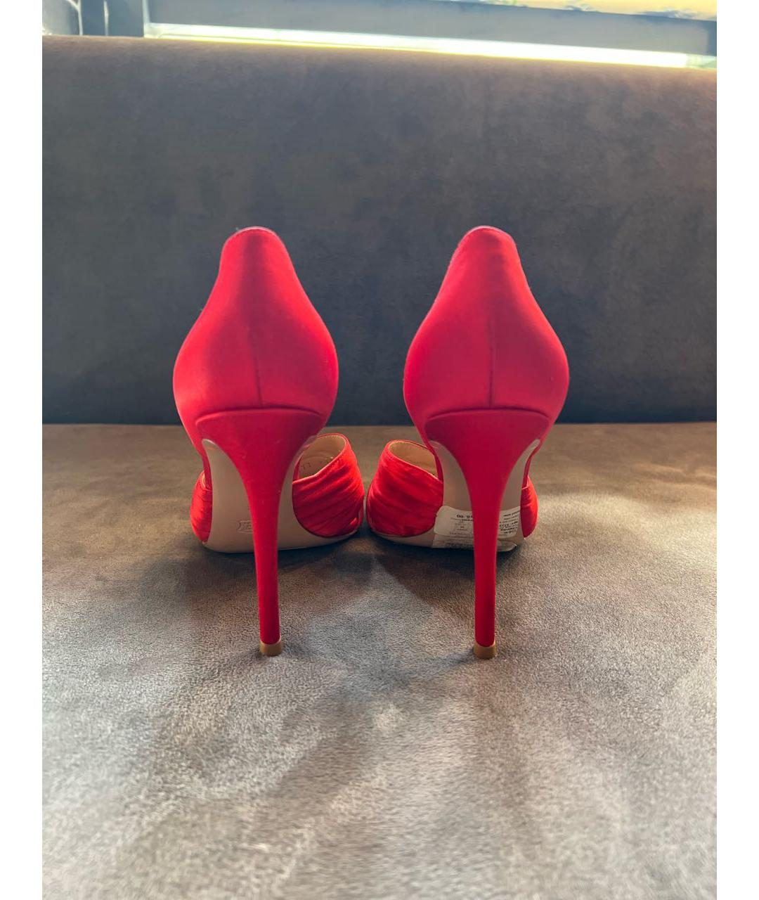 GIANVITO ROSSI Красные текстильные туфли, фото 4