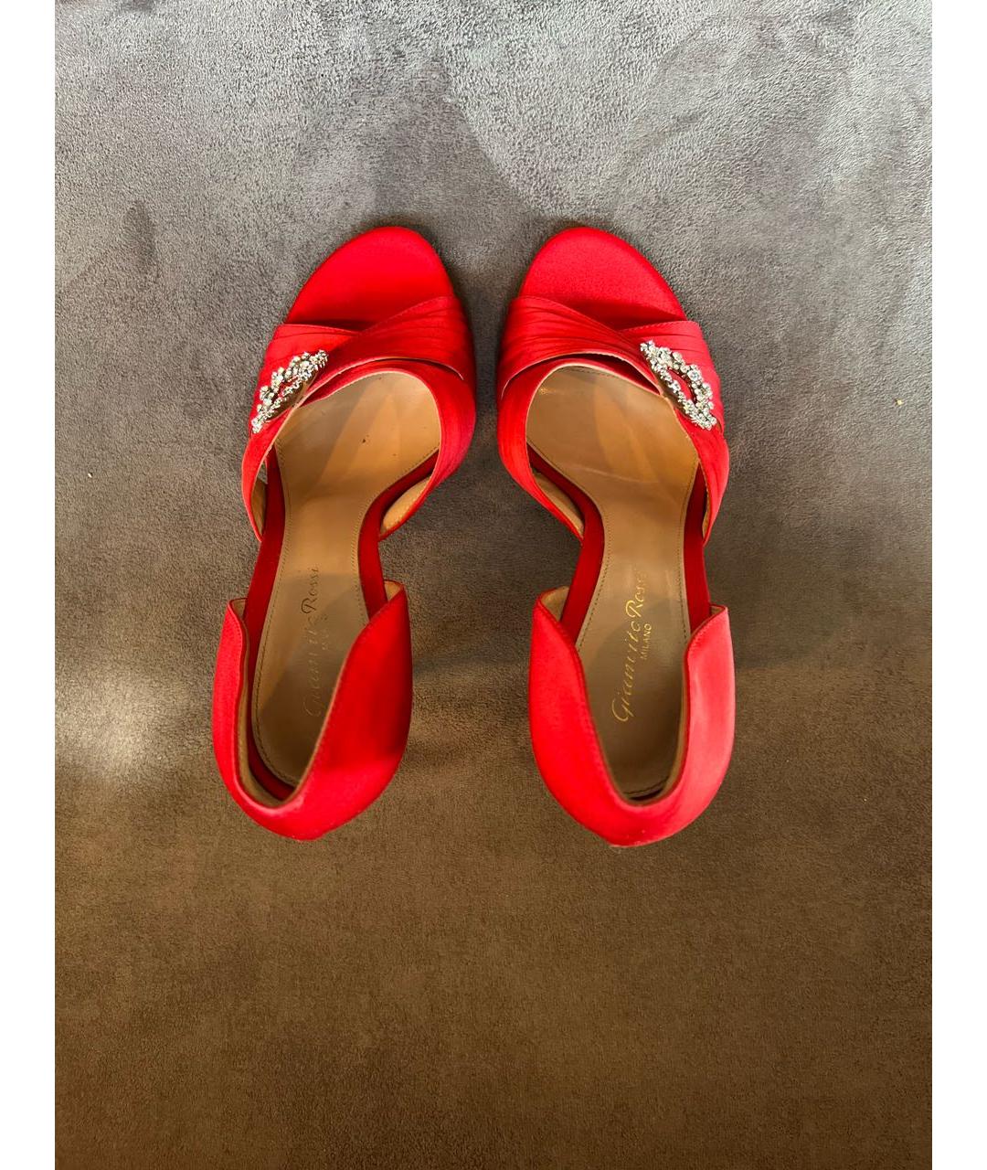 GIANVITO ROSSI Красные текстильные туфли, фото 3