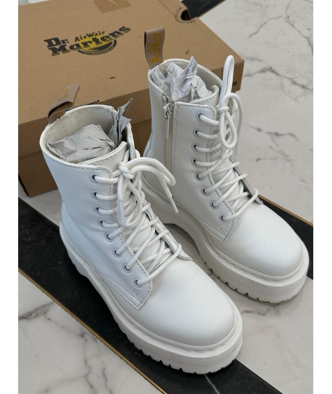 DR. MARTENS Белые полусапоги из искусственной кожи, фото 4