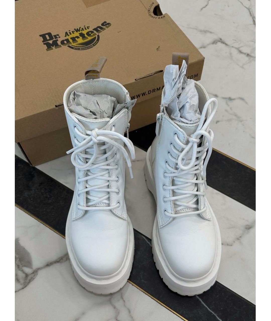 DR. MARTENS Белые полусапоги из искусственной кожи, фото 5