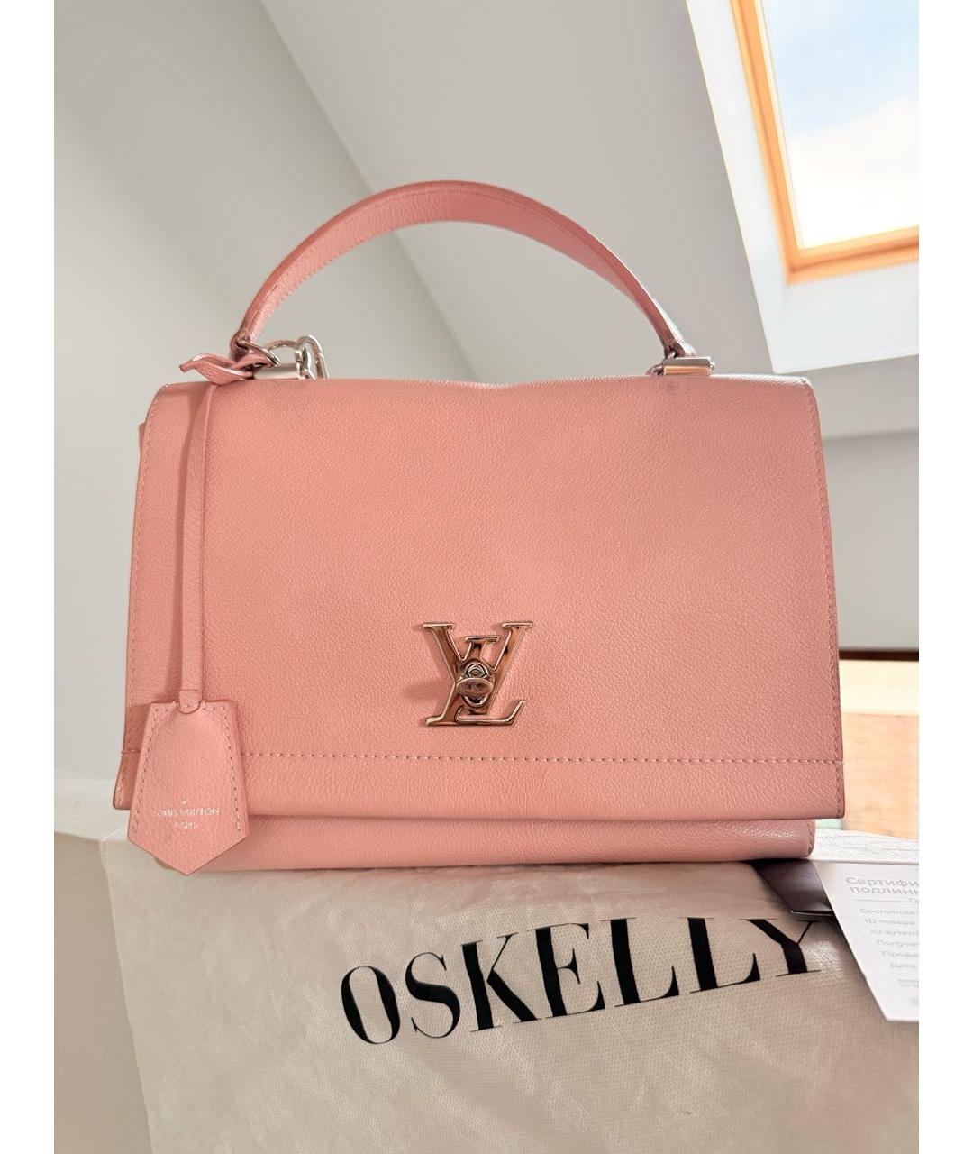 LOUIS VUITTON Розовая кожаная сумка тоут, фото 5