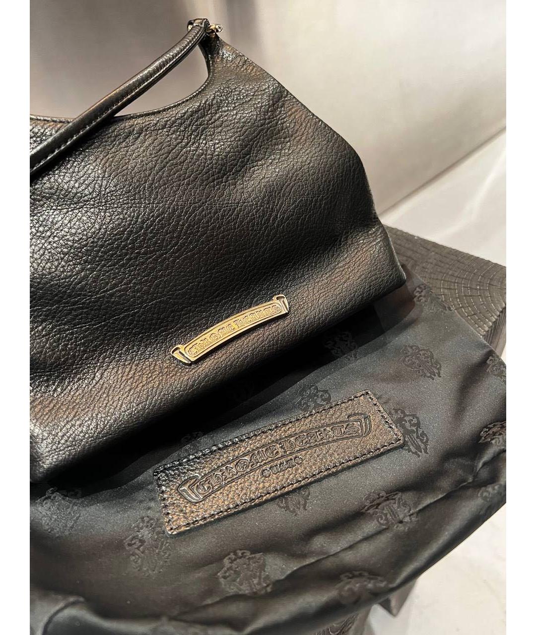 CHROME HEARTS Черная кожаная сумка с короткими ручками, фото 2