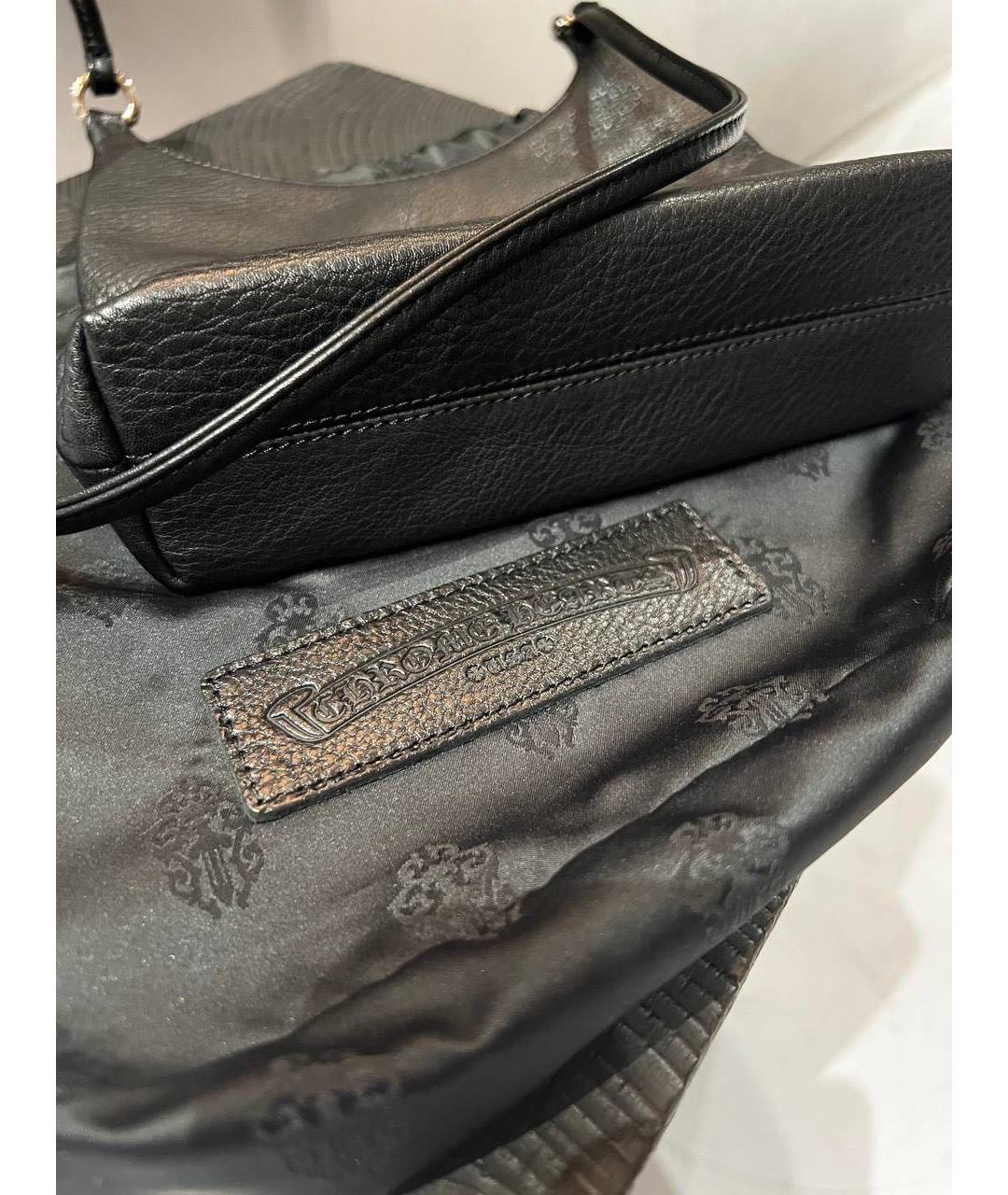 CHROME HEARTS Черная кожаная сумка с короткими ручками, фото 4