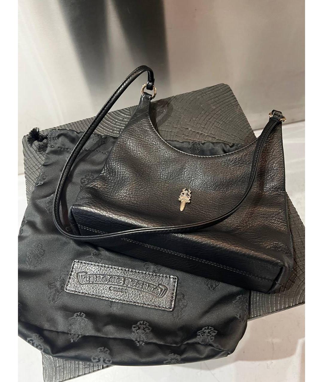 CHROME HEARTS Черная кожаная сумка с короткими ручками, фото 5