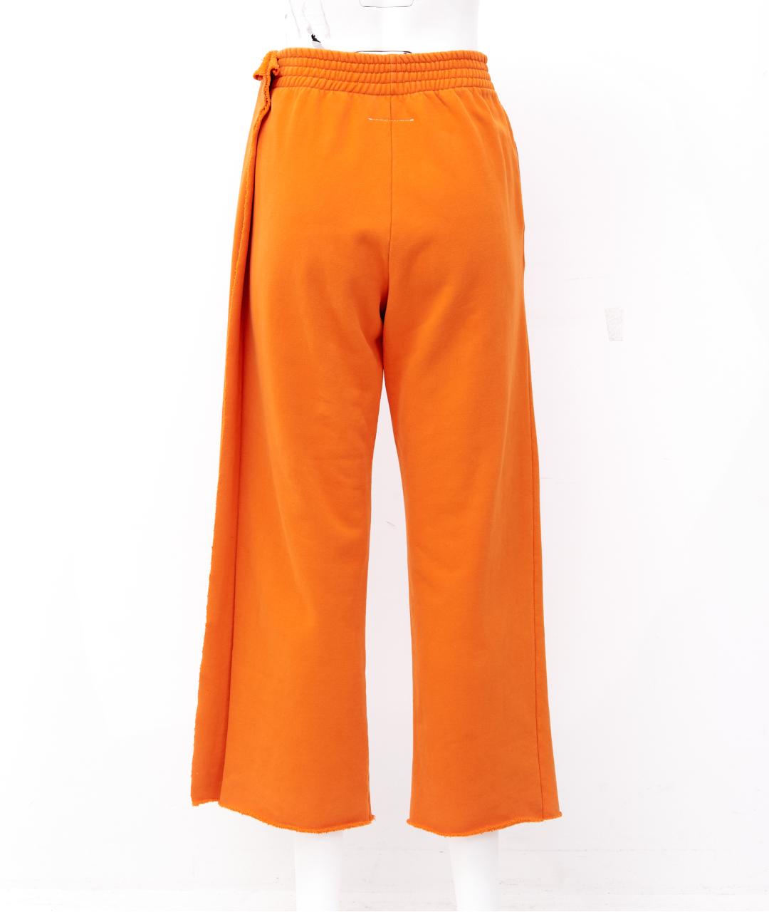 MM6 MAISON MARGIELA Оранжевое хлопковые брюки широкие, фото 2