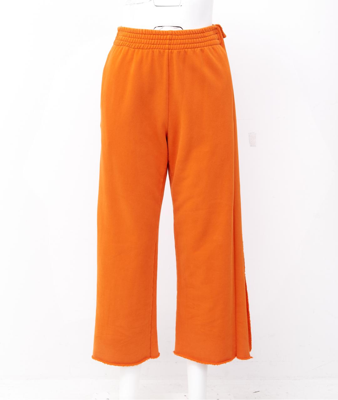 MM6 MAISON MARGIELA Оранжевое хлопковые брюки широкие, фото 6