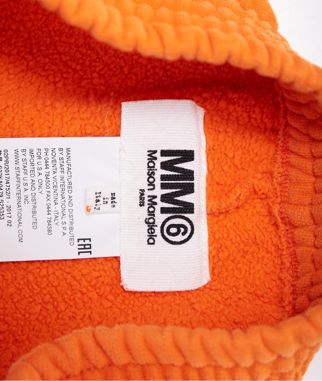 MM6 MAISON MARGIELA Оранжевое хлопковые брюки широкие, фото 5