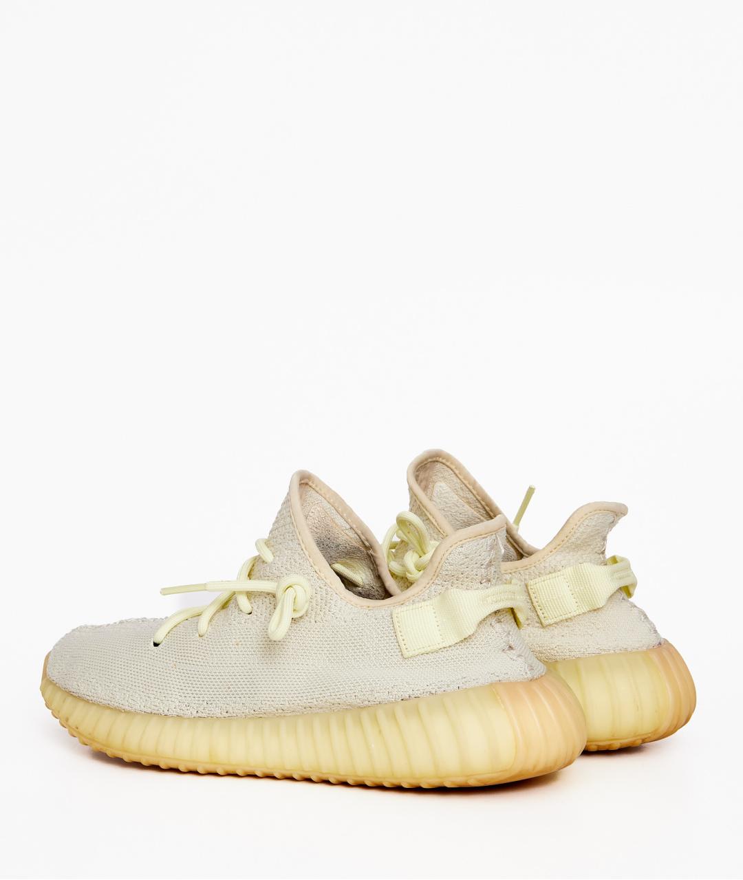 ADIDAS YEEZY Бежевые текстильные низкие кроссовки / кеды, фото 3