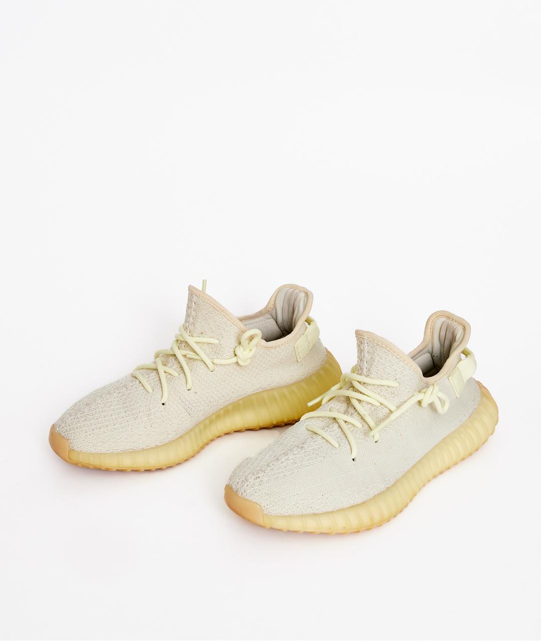 ADIDAS YEEZY Бежевые текстильные низкие кроссовки / кеды, фото 5