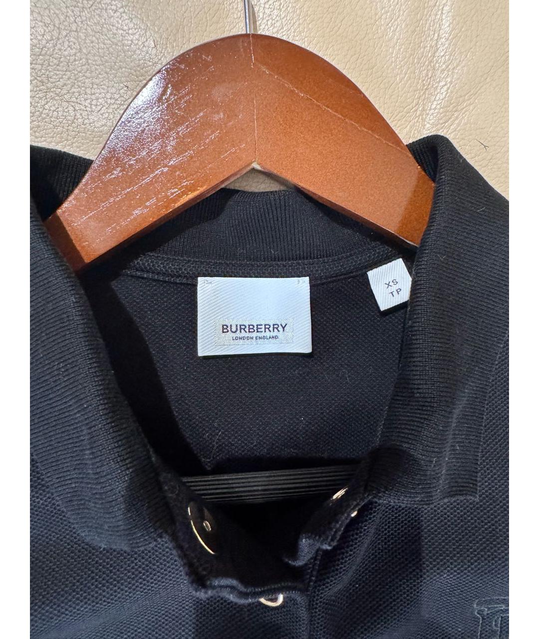 BURBERRY Черная хлопковая футболка, фото 4
