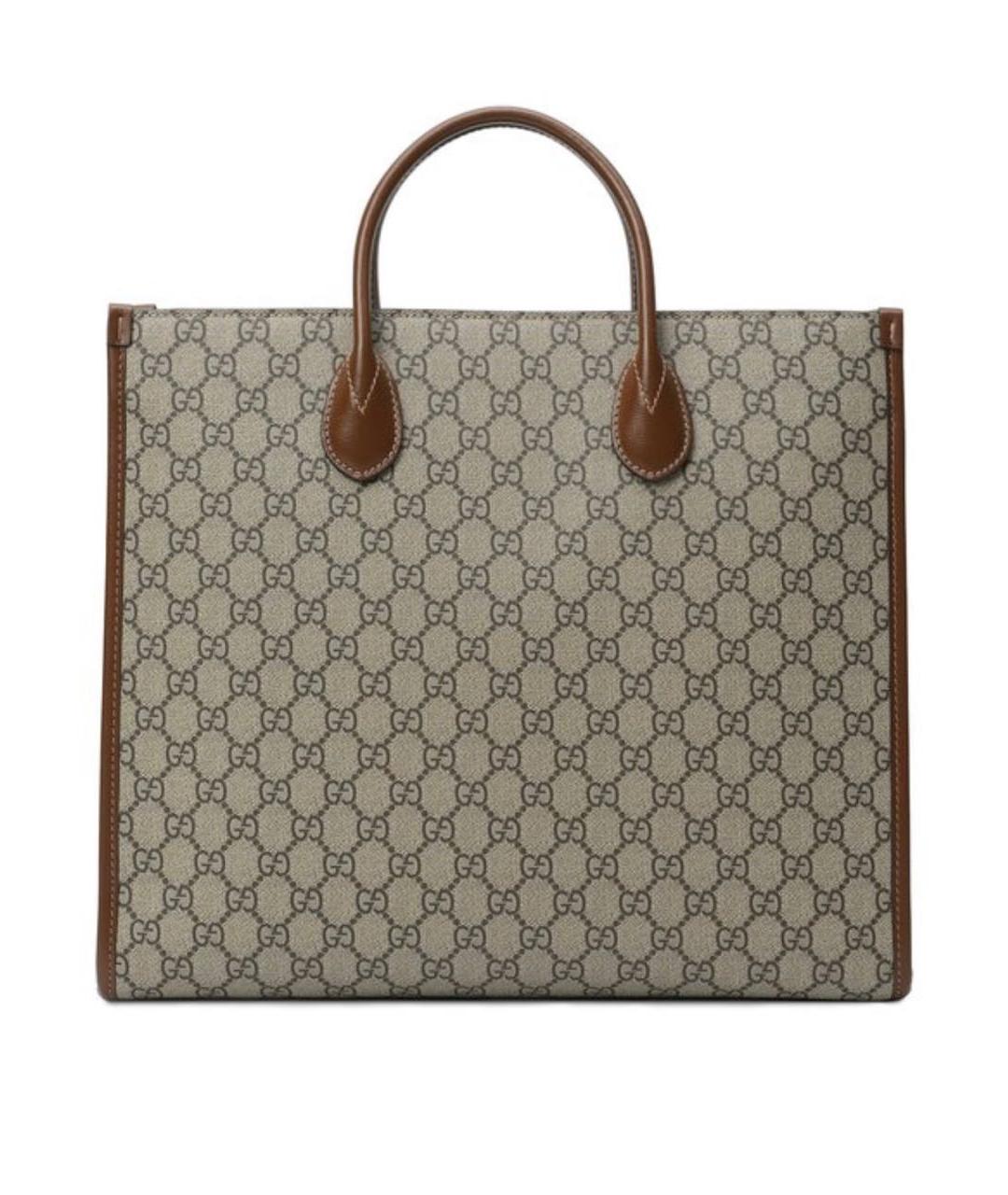 GUCCI Коричневая кожаная сумка тоут, фото 3