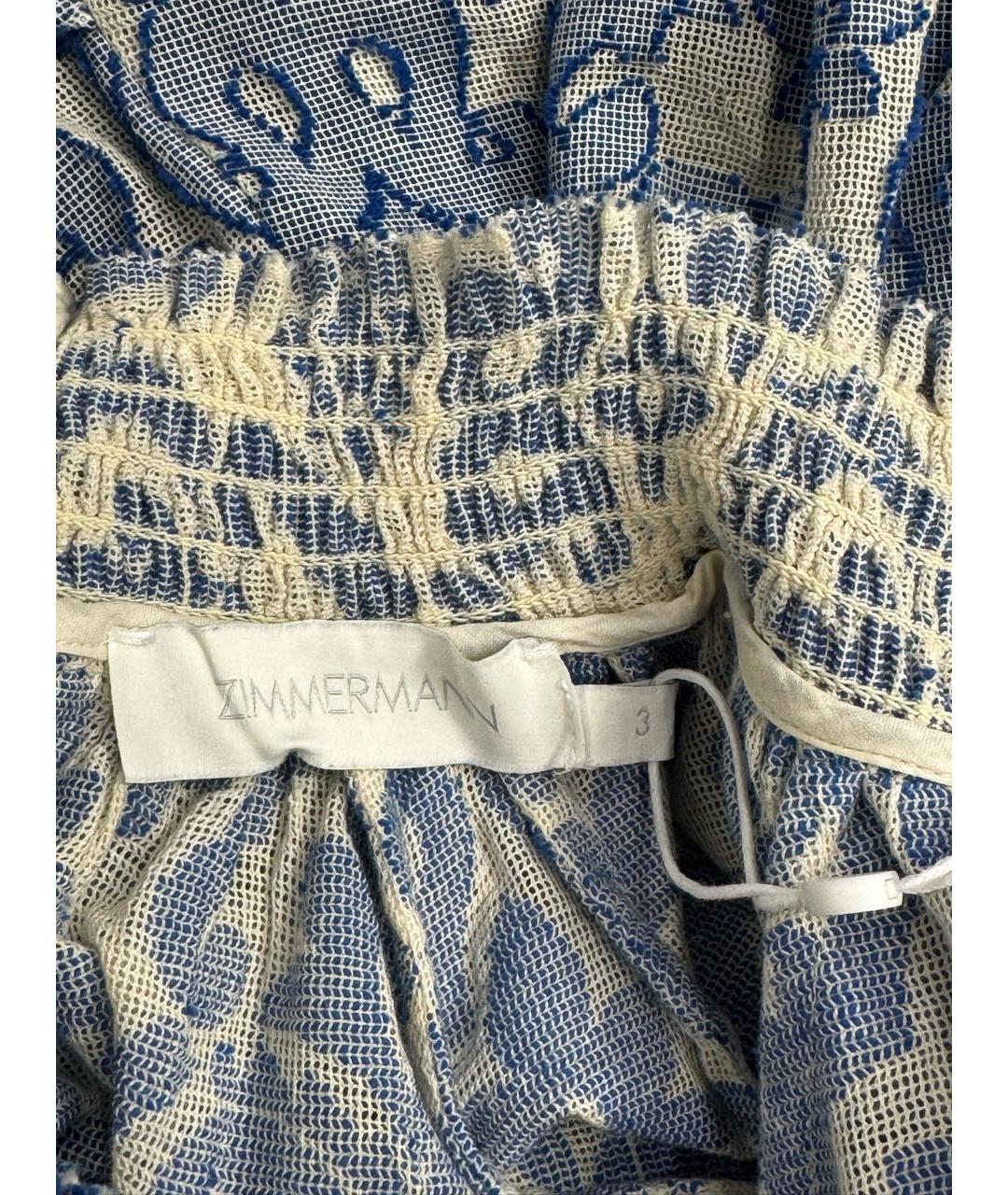 ZIMMERMANN Голубое льняное повседневное платье, фото 6