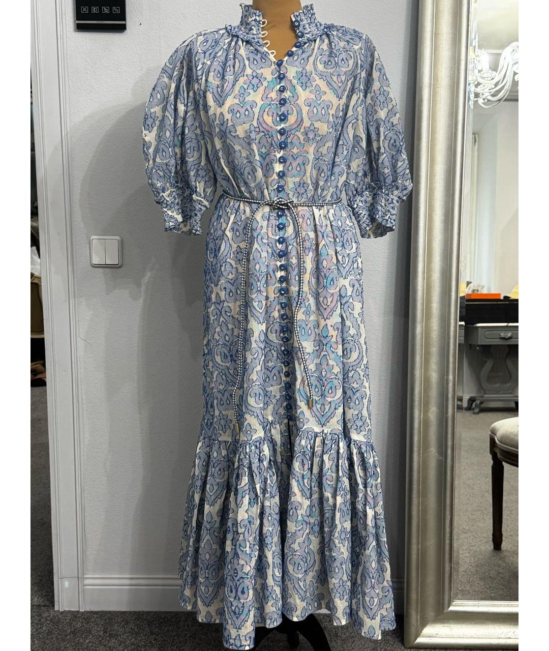 ZIMMERMANN Голубое льняное повседневное платье, фото 4