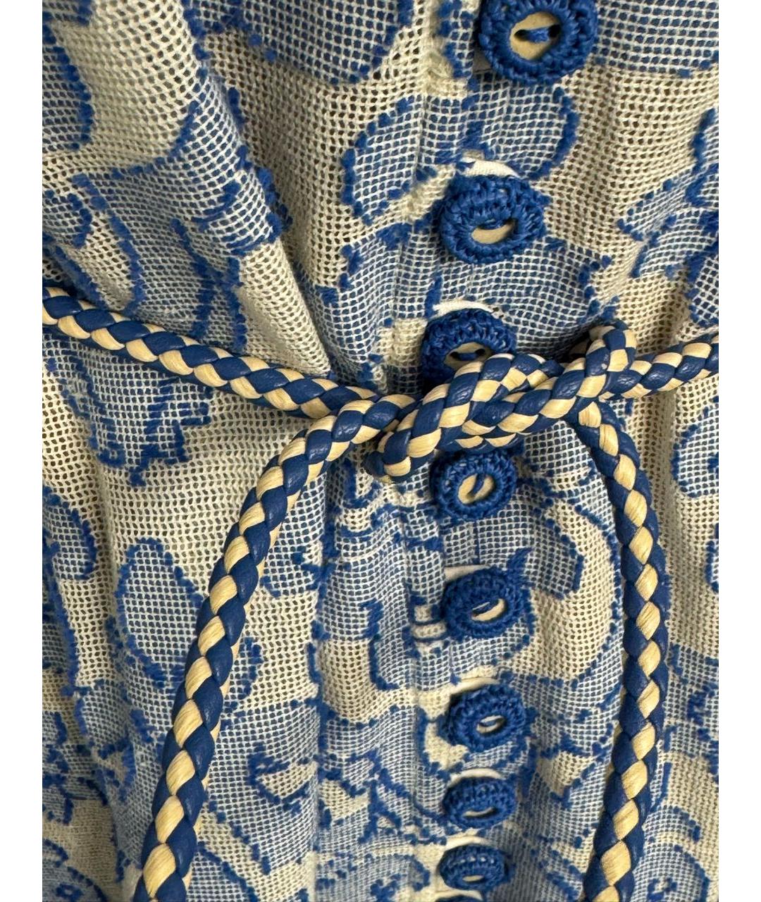 ZIMMERMANN Голубое льняное повседневное платье, фото 5