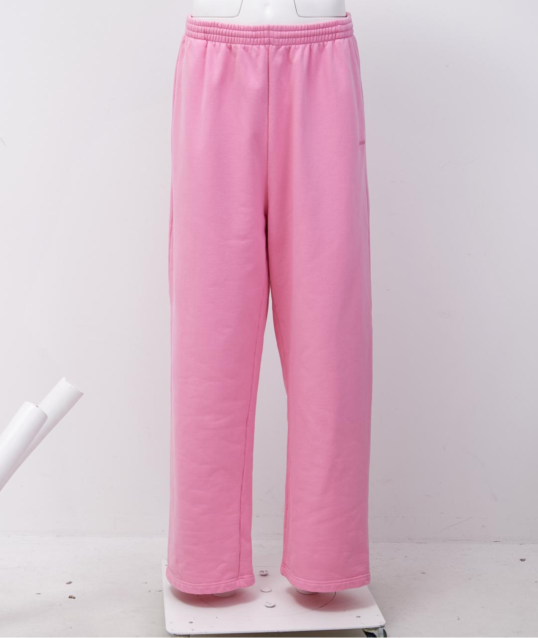 BALENCIAGA Розовые хлопковые повседневные брюки, фото 7