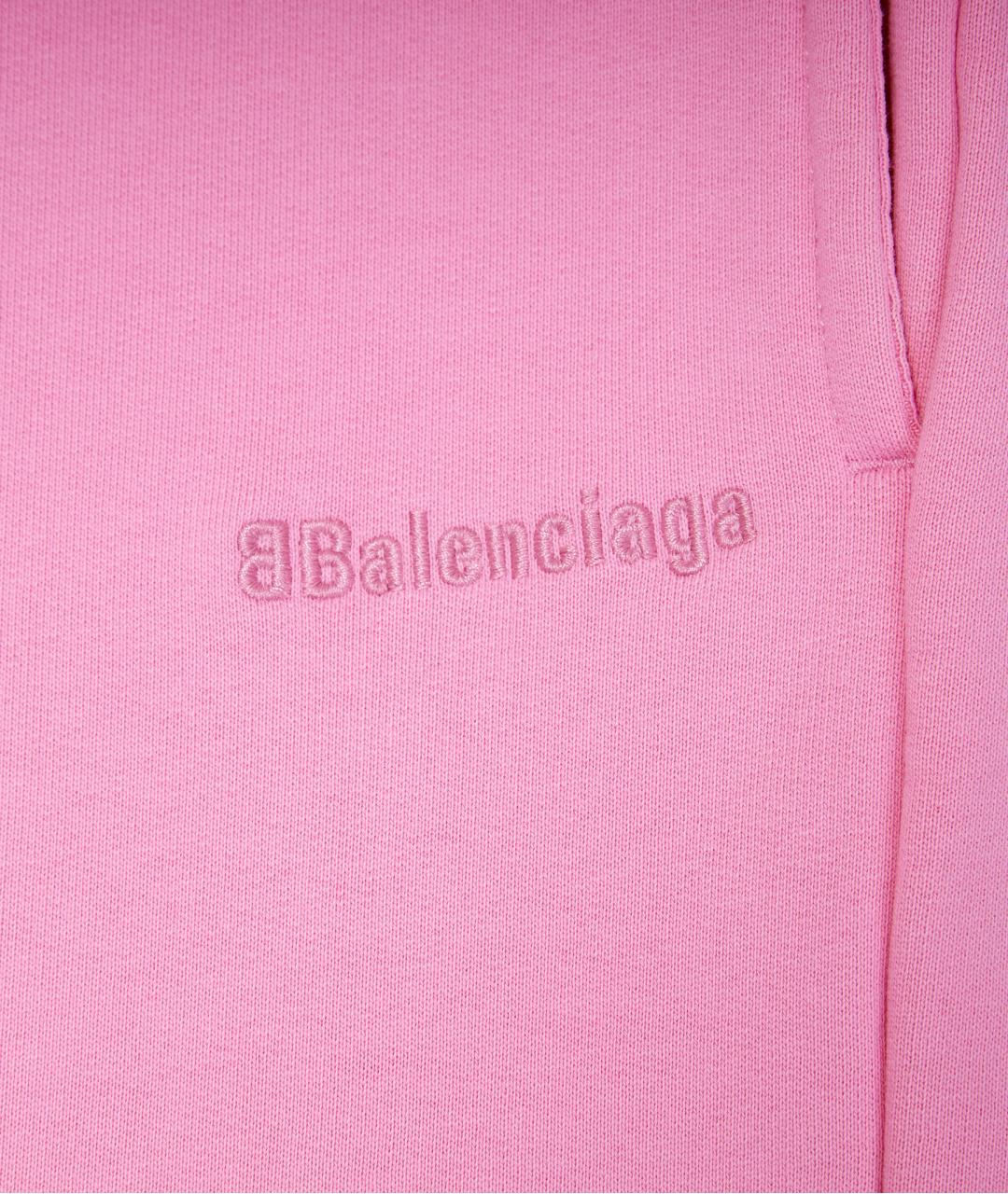 BALENCIAGA Розовые хлопковые повседневные брюки, фото 3