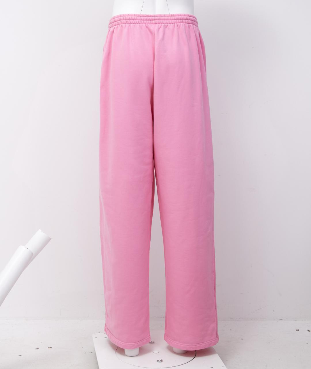 BALENCIAGA Розовые хлопковые повседневные брюки, фото 2