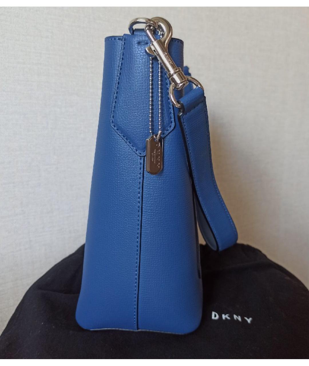 DKNY Синяя кожаная сумка через плечо, фото 2