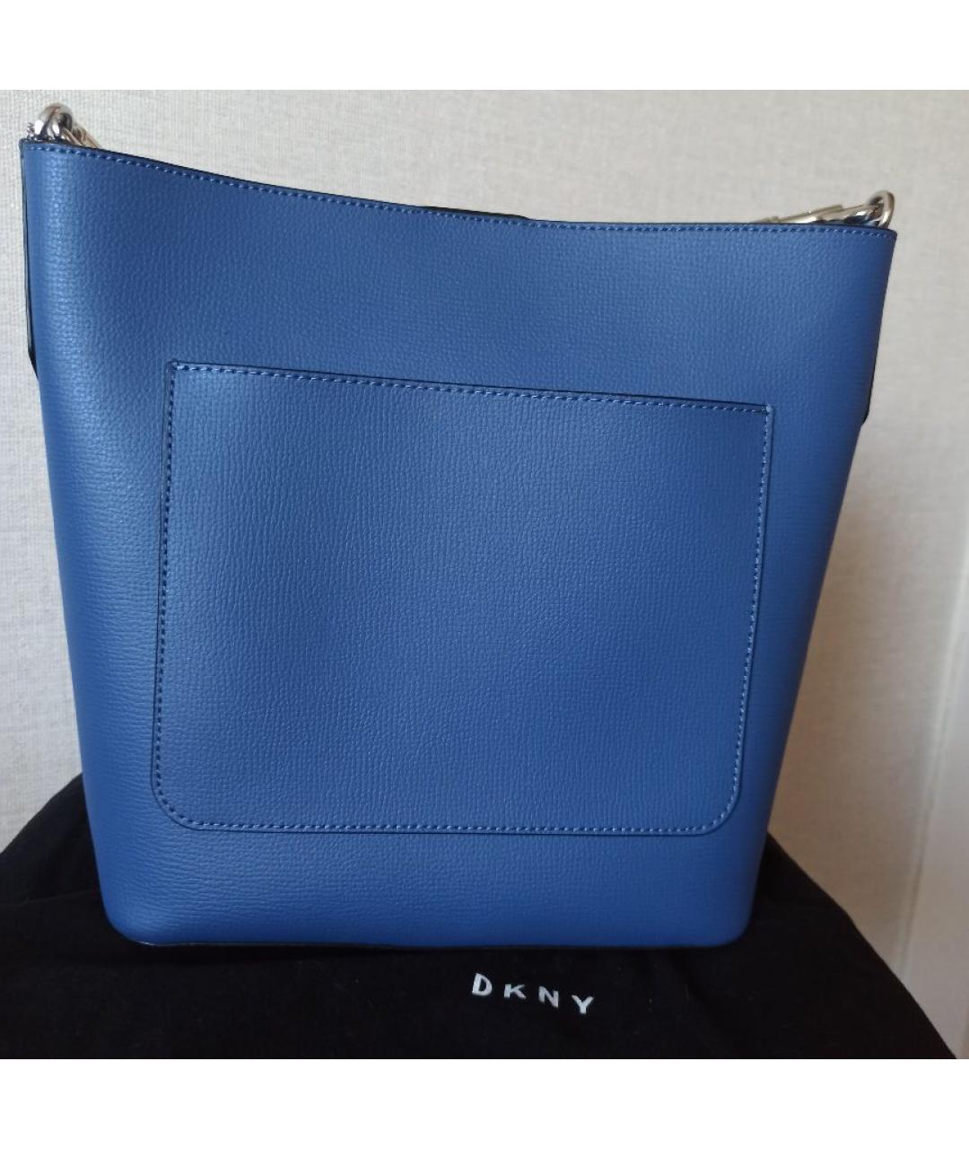 DKNY Синяя кожаная сумка через плечо, фото 3