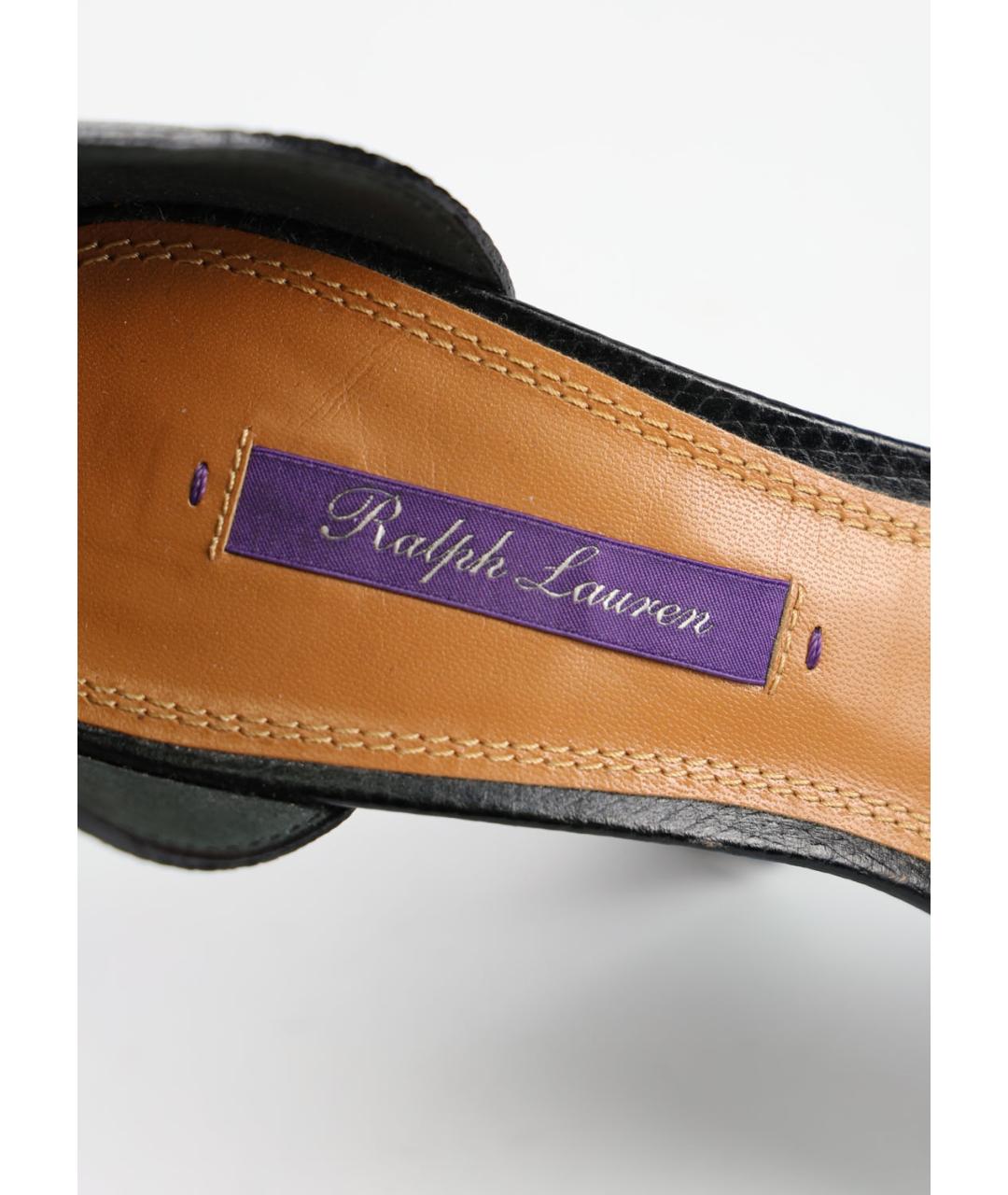 RALPH LAUREN Черные кожаные босоножки, фото 3