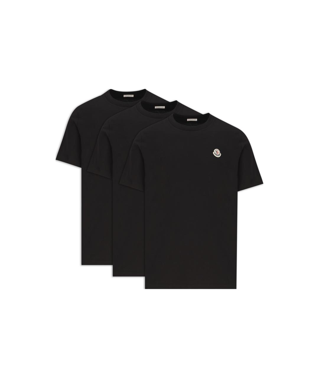 MONCLER Черная хлопковая футболка, фото 4