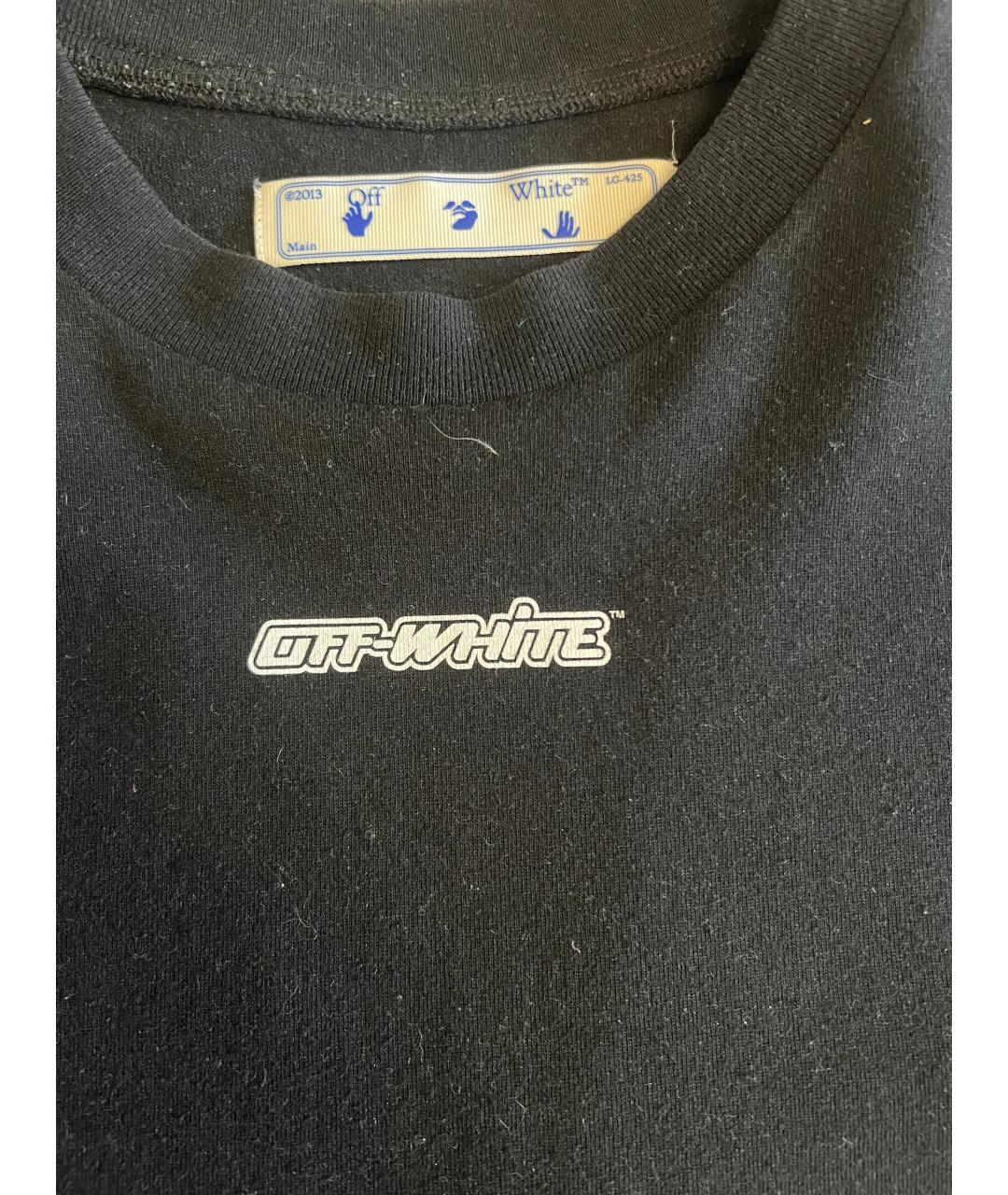 OFF-WHITE Черная хлопковая футболка, фото 3