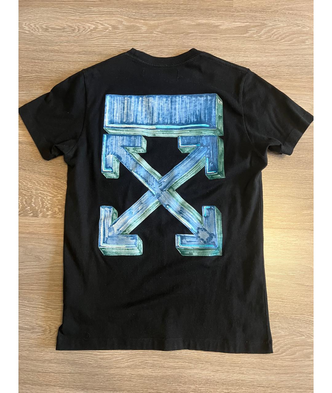 OFF-WHITE Черная хлопковая футболка, фото 2