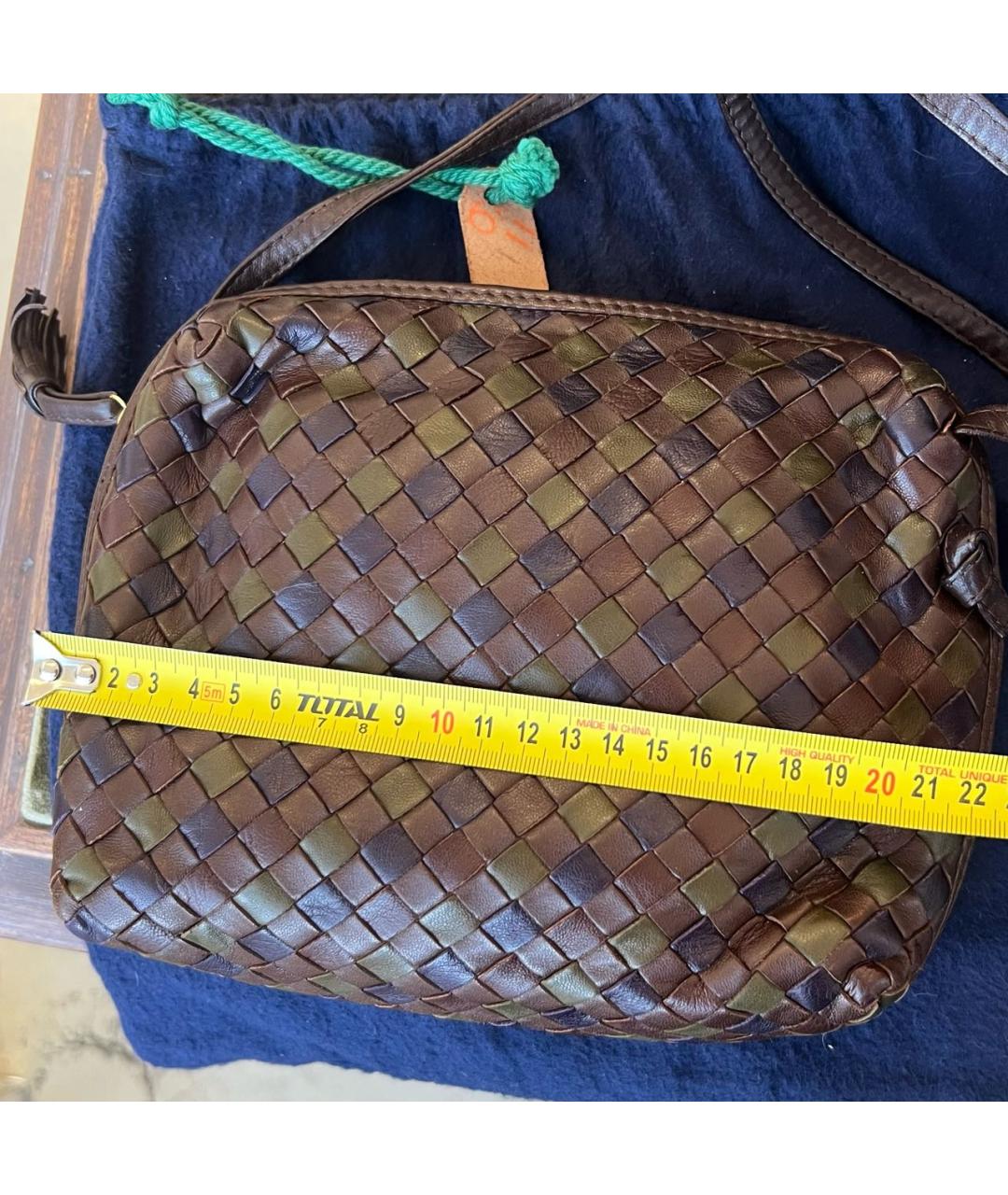 BOTTEGA VENETA Коричневая кожаная сумка через плечо, фото 8