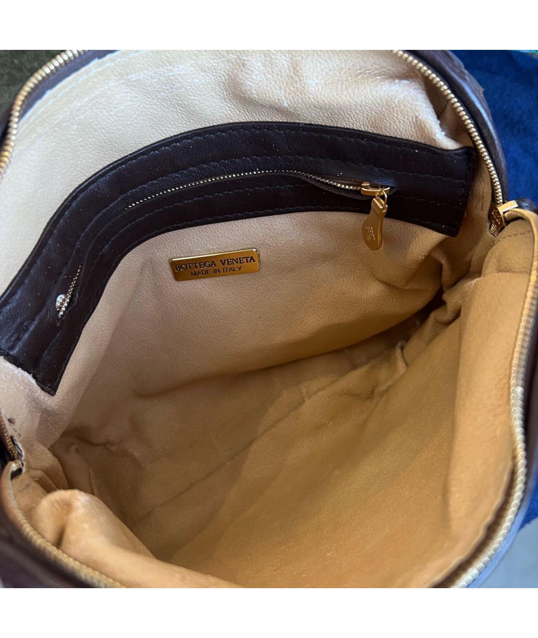 BOTTEGA VENETA Коричневая кожаная сумка через плечо, фото 6