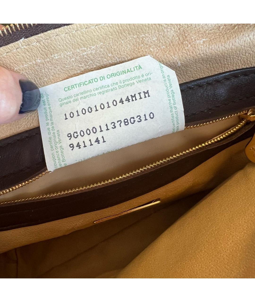 BOTTEGA VENETA Коричневая кожаная сумка через плечо, фото 7