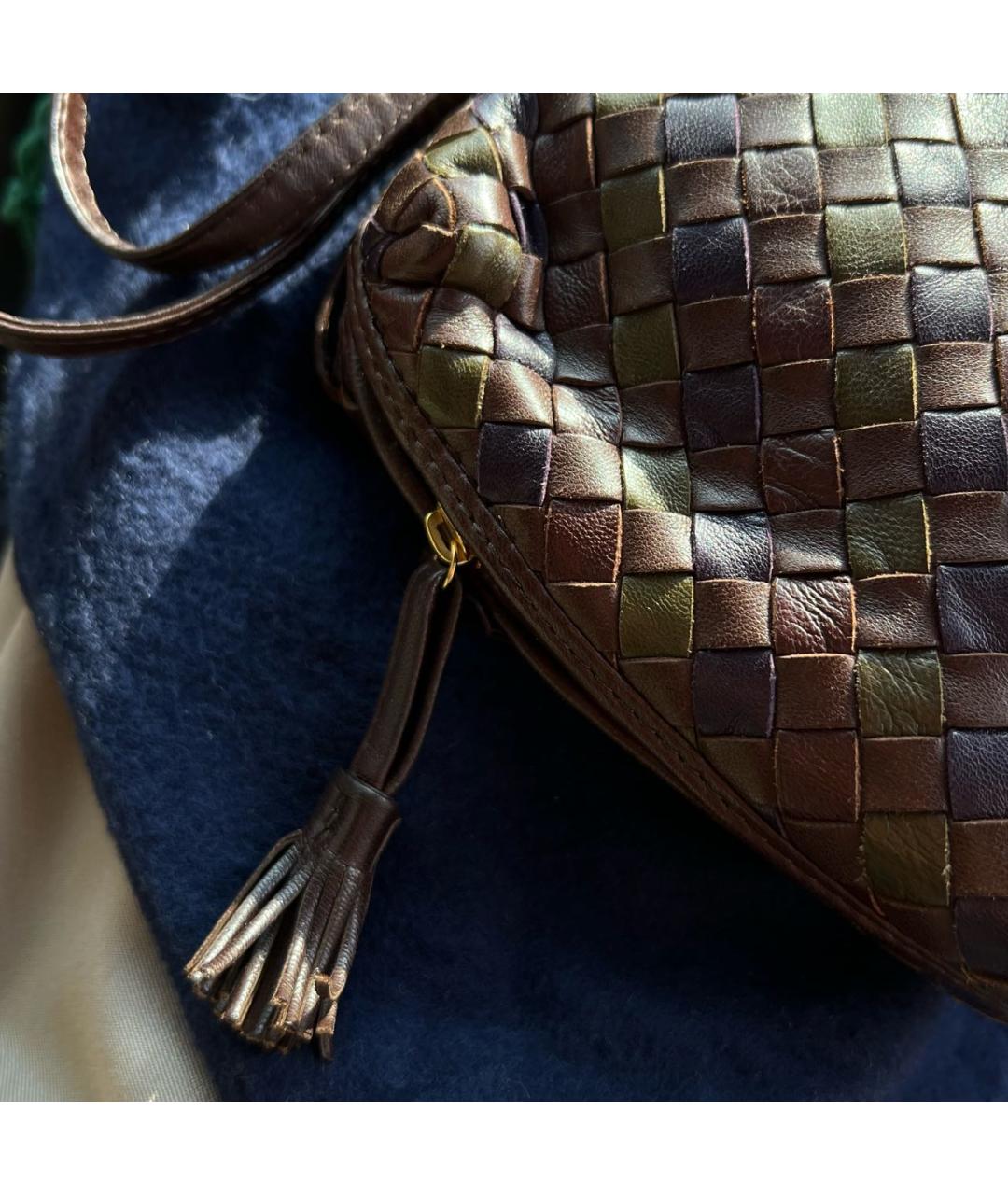 BOTTEGA VENETA Коричневая кожаная сумка через плечо, фото 2