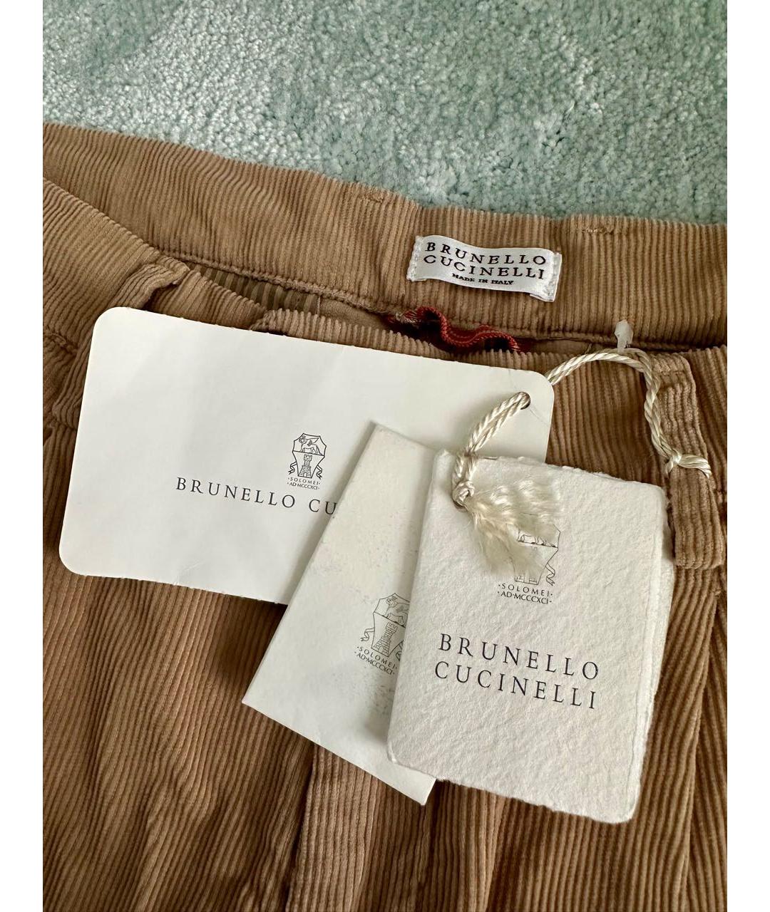 BRUNELLO CUCINELLI Коричневые хлопковые брюки и шорты, фото 2