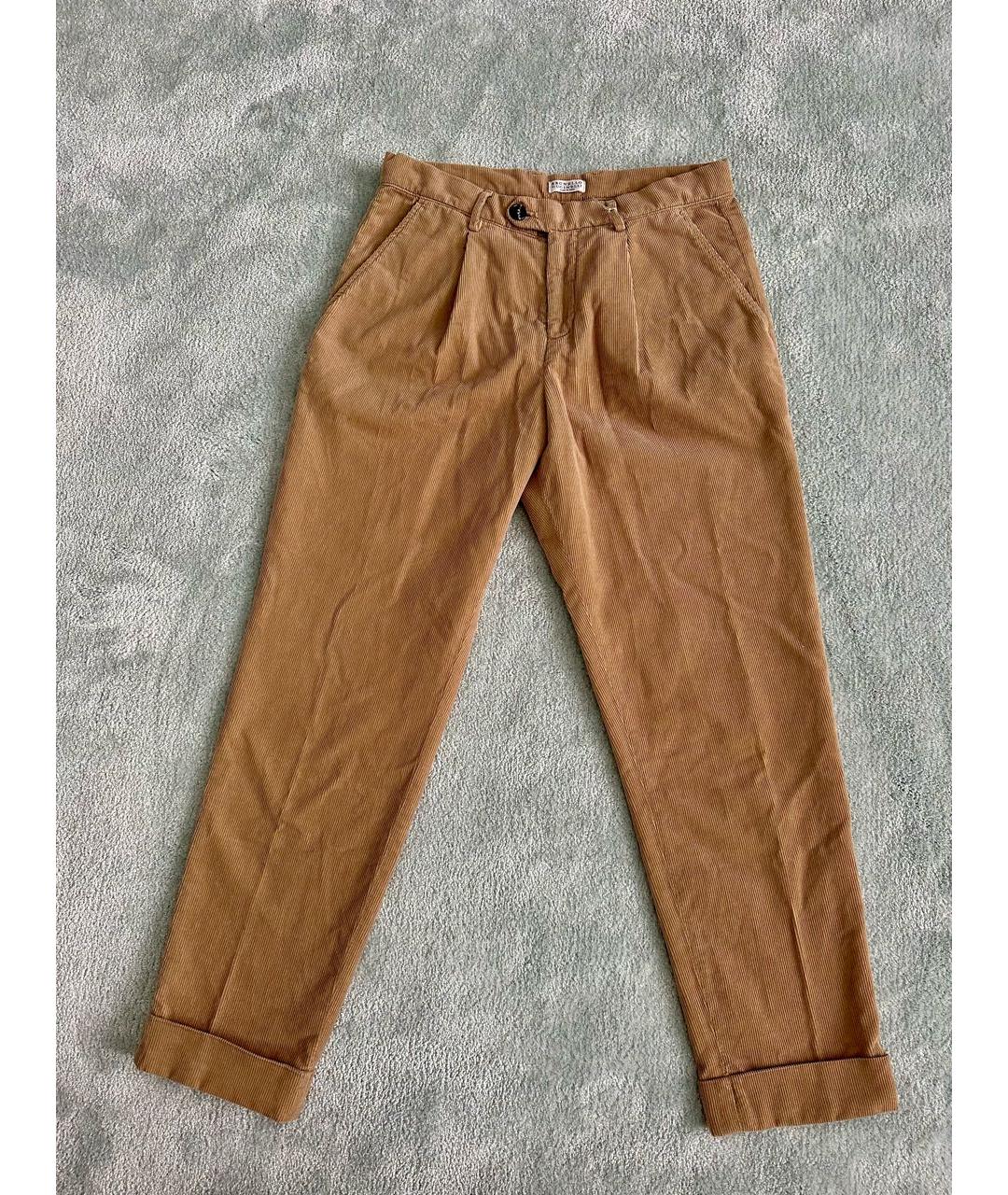 BRUNELLO CUCINELLI Коричневые хлопковые брюки и шорты, фото 5