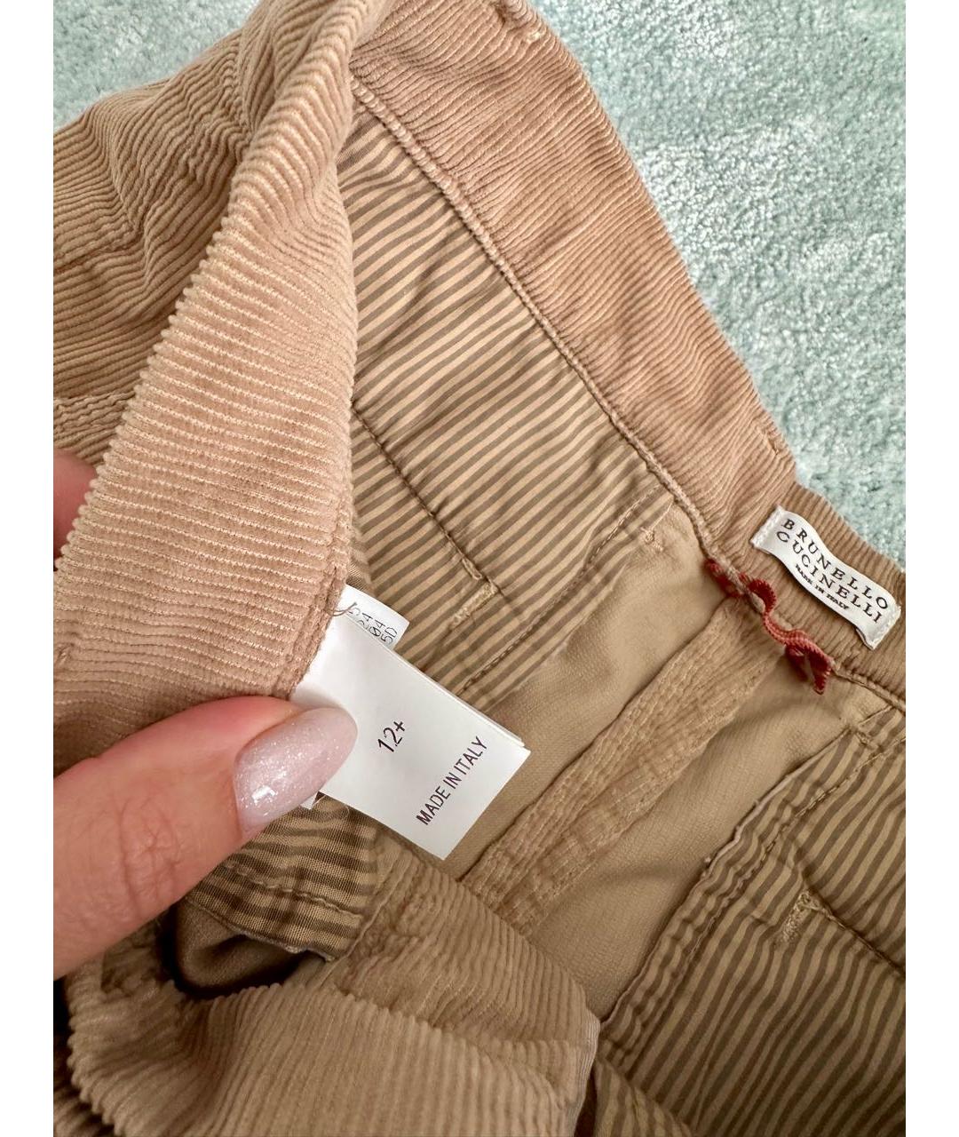 BRUNELLO CUCINELLI Коричневые хлопковые брюки и шорты, фото 4