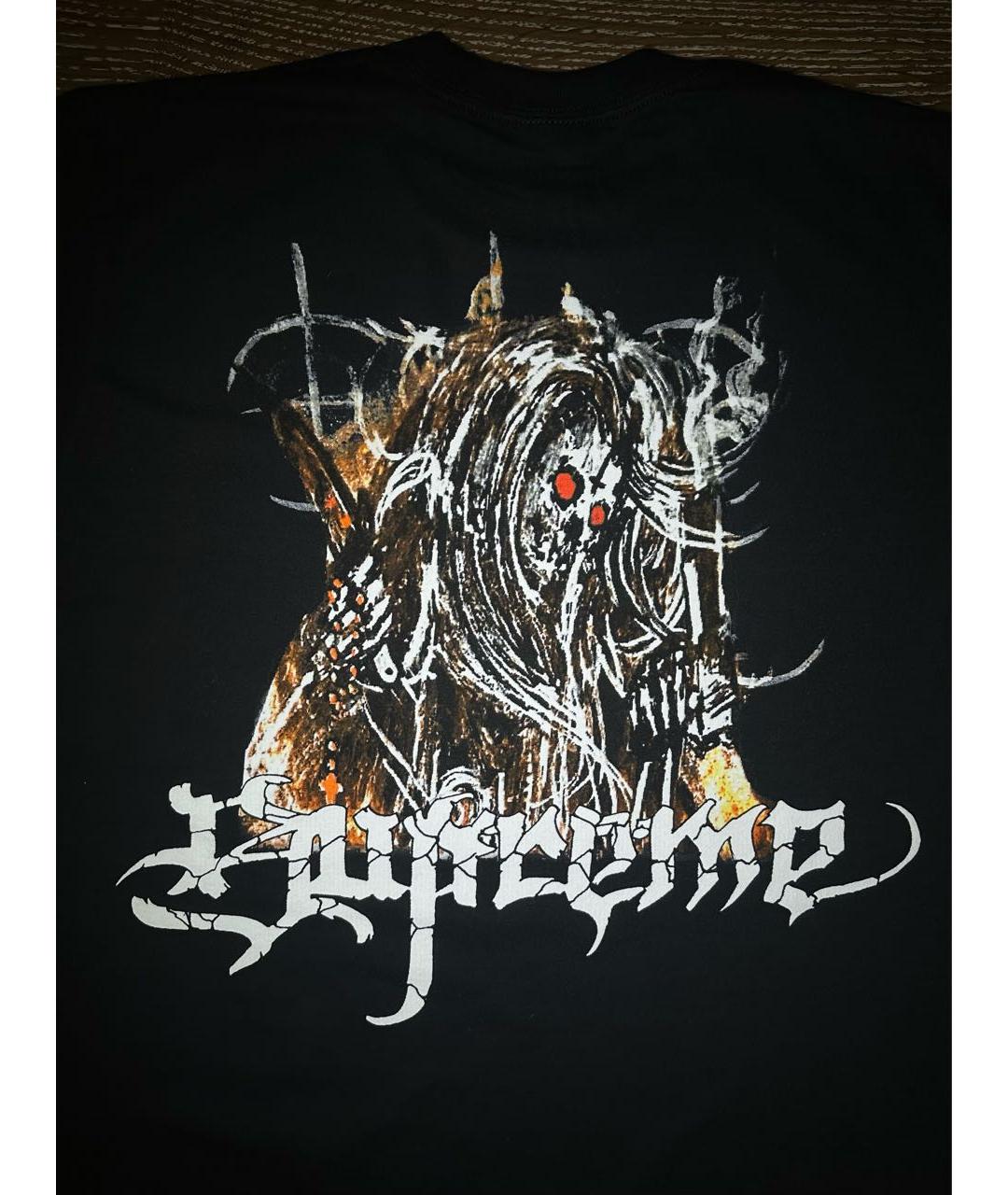 SUPREME Черная хлопковая футболка, фото 3
