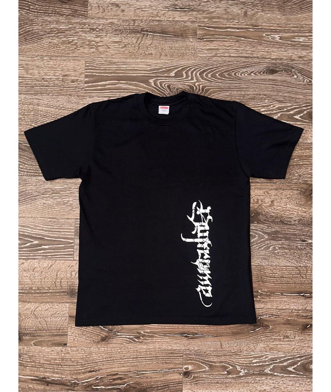 SUPREME Черная хлопковая футболка, фото 4