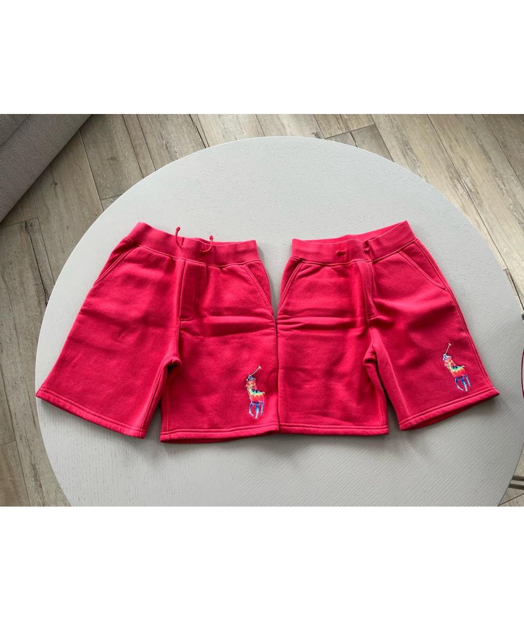 POLO RALPH LAUREN Красные хлопковые детские шорты, фото 5