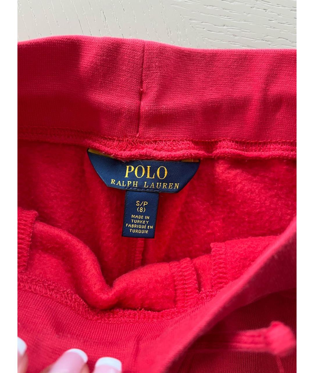 POLO RALPH LAUREN Красные хлопковые детские шорты, фото 3