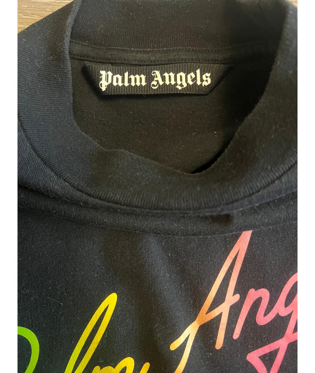 PALM ANGELS Черная хлопковая футболка, фото 3